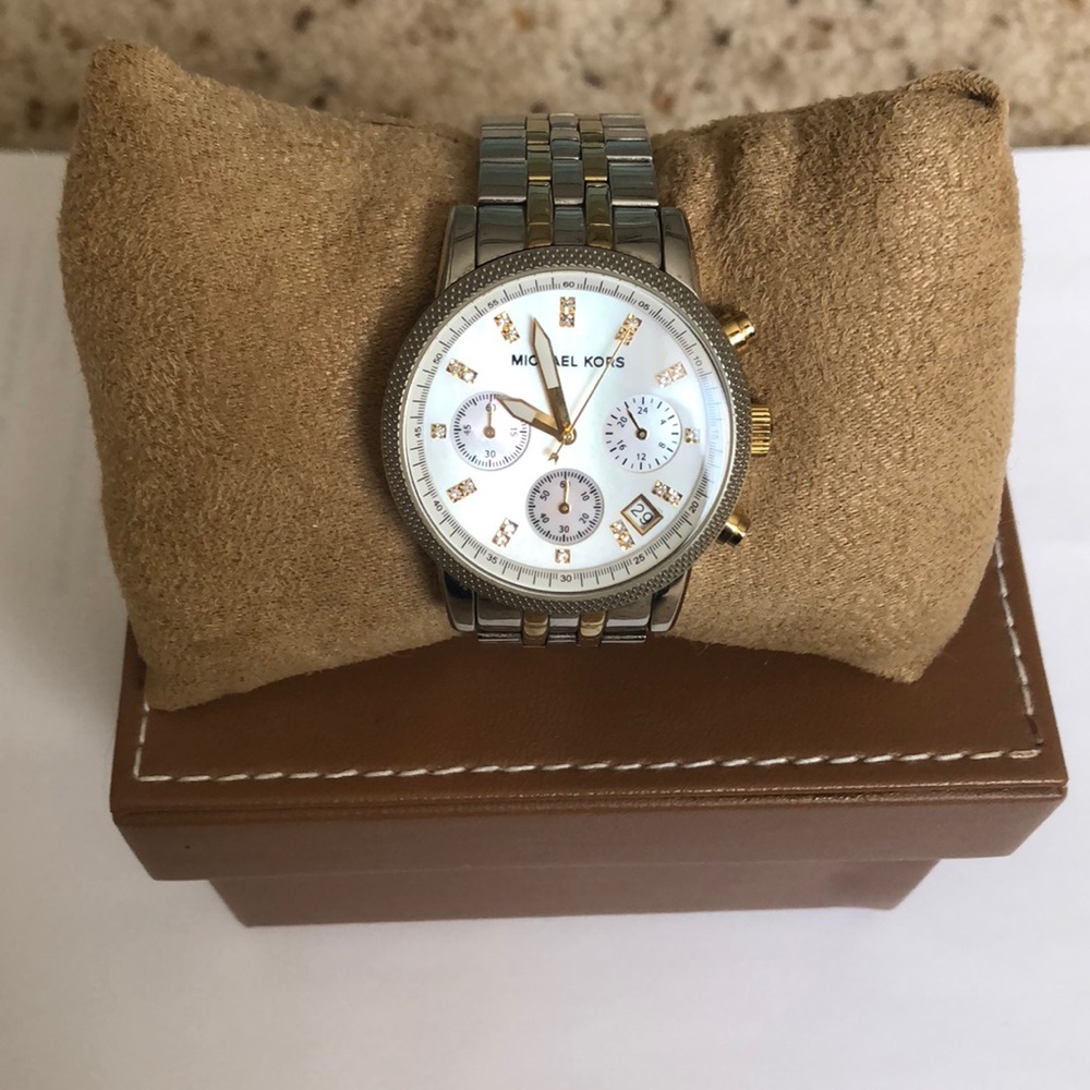 Gently Used Michael Kors MK5057 Two Tone Watch